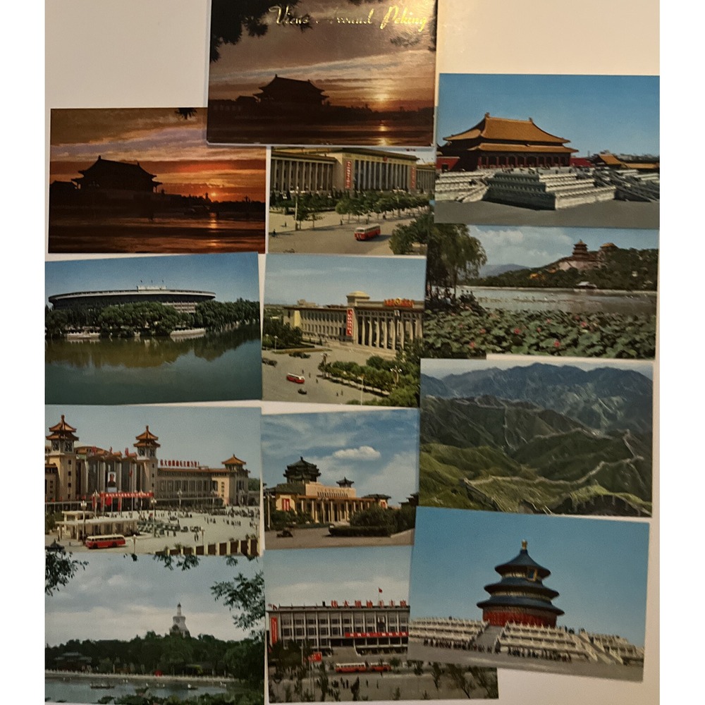 Vintage Post Card Lot Peking China 1972 Chinese Landscape Travel History